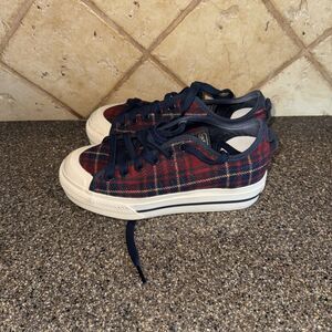 Adidas Nizza RF Platform Plaid Tennis Shoes Womens Size 5 Shoes Wool Red Blue